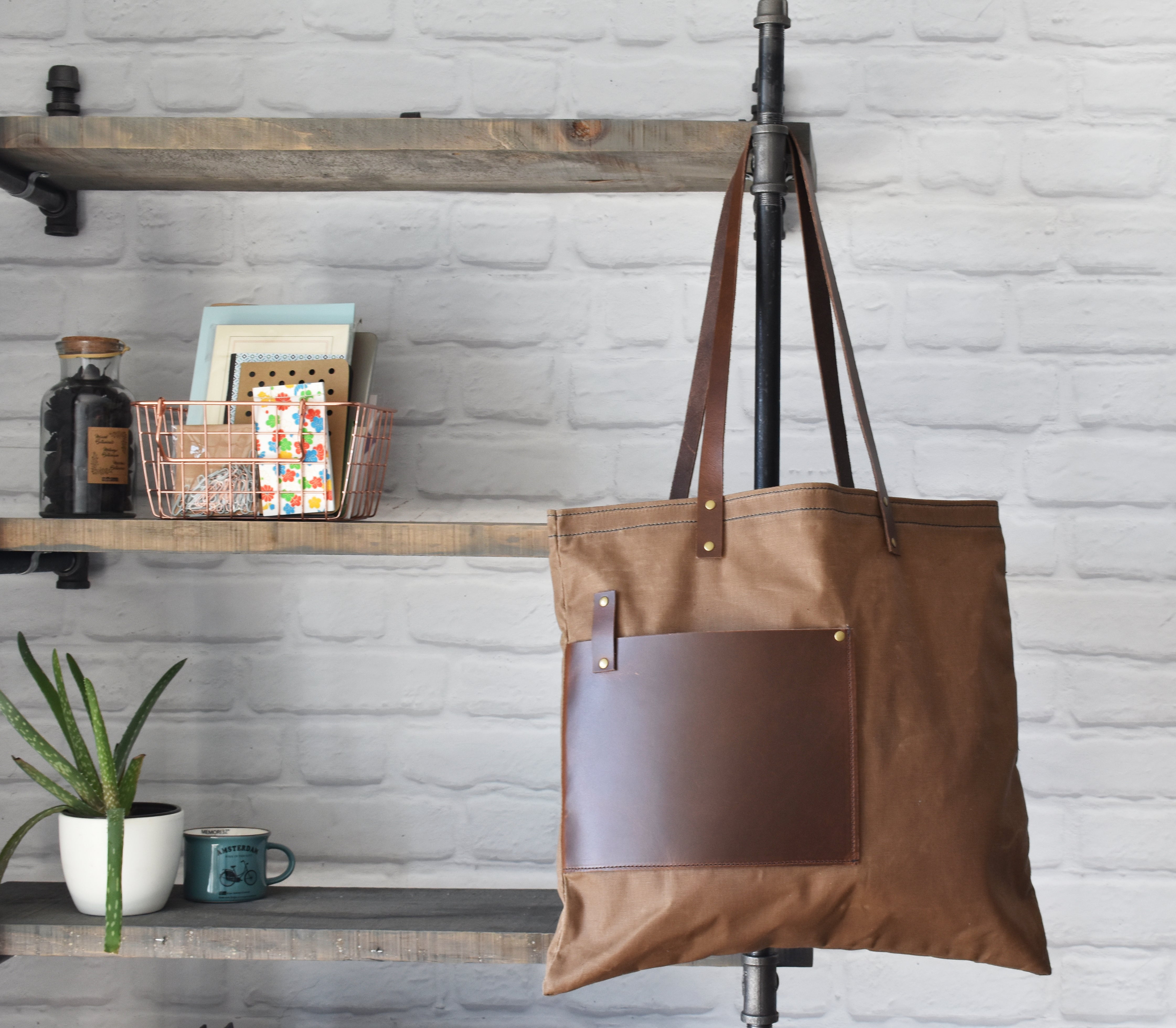 Waxed Canvas Everyday Tote Bag With Crossbody Convenience handmade,  Handcrafted Elegence - Etsy
